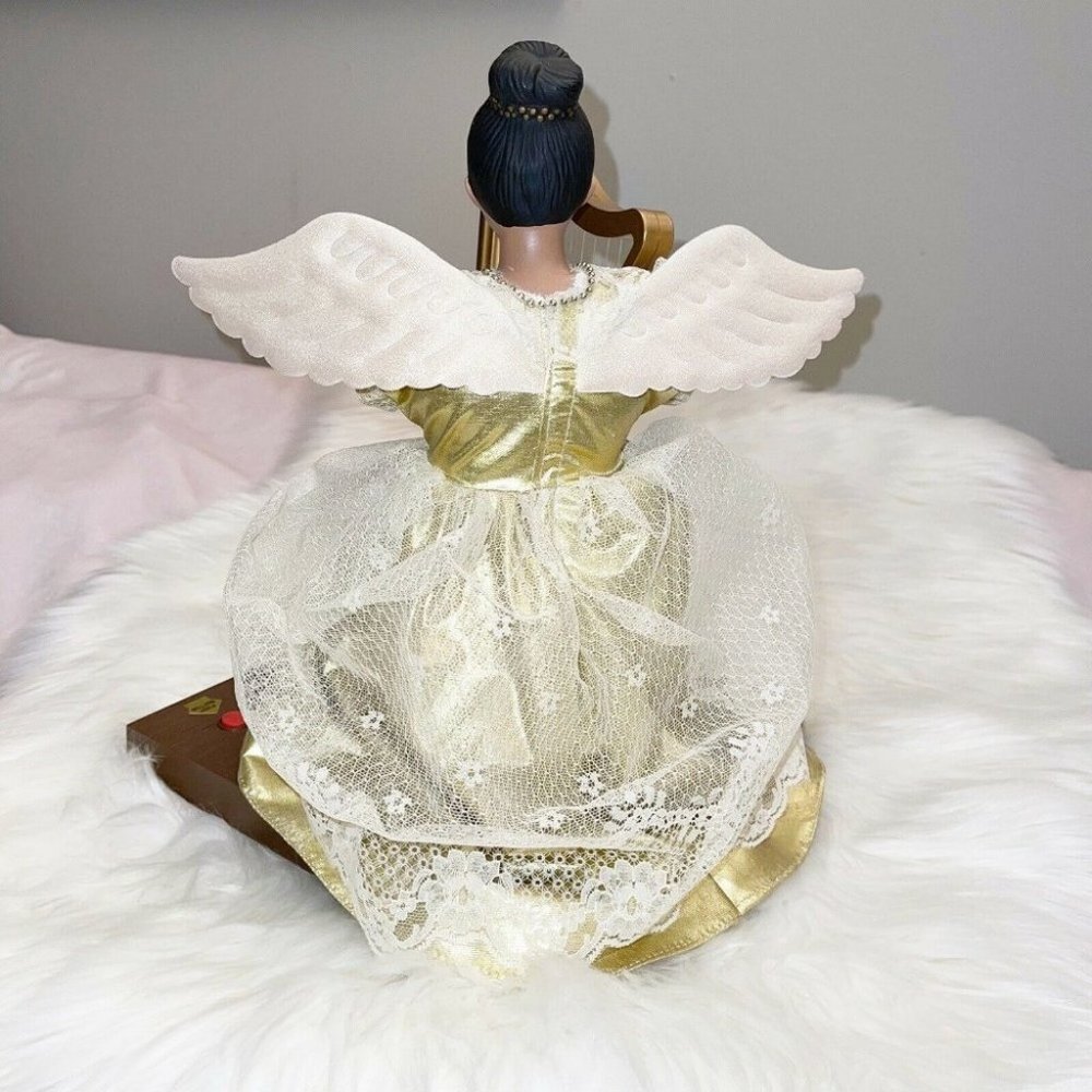 Holiday Time Animated Musical Afroamerican Angel Harp Plays Melody collectors - Picture 12 of 12